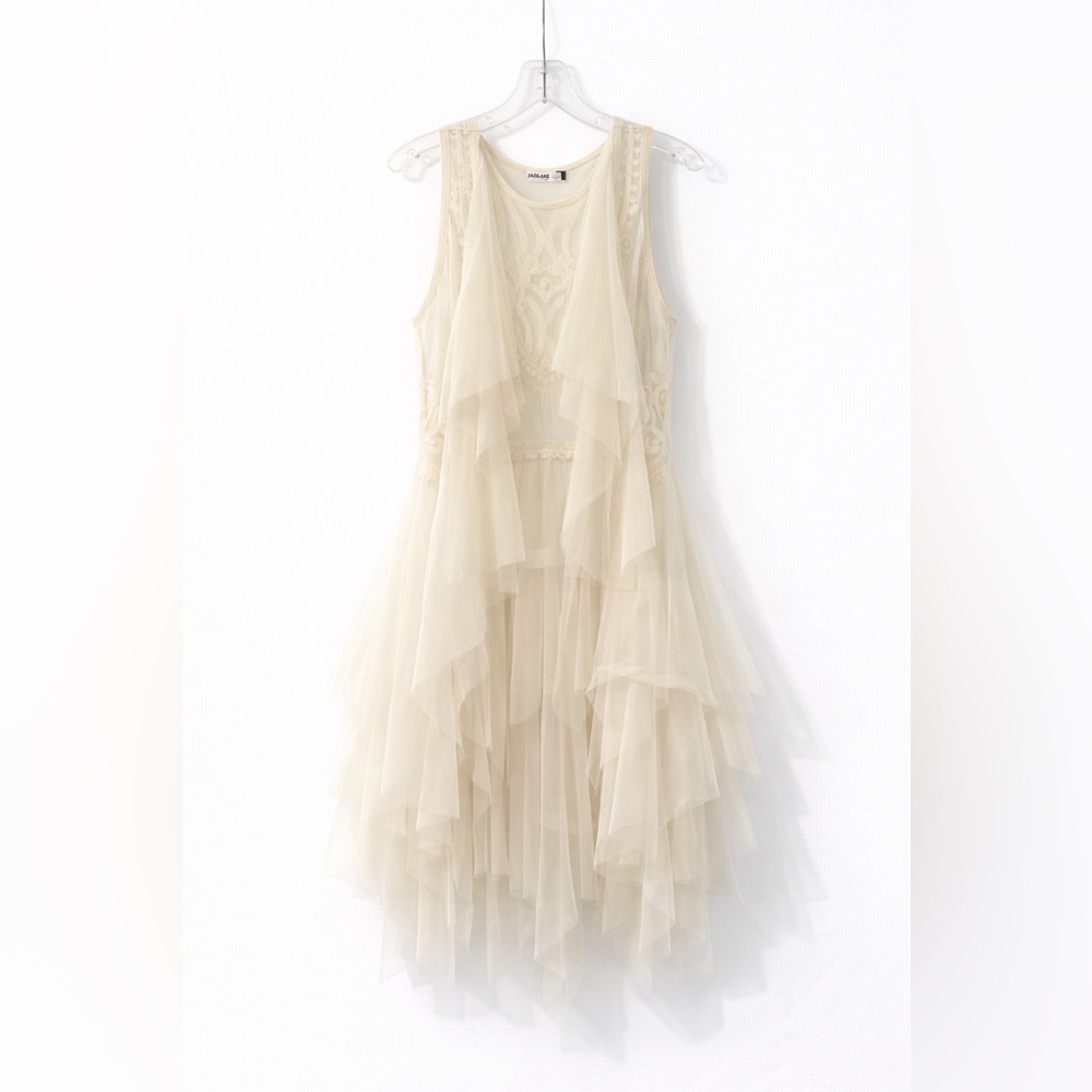 Elegant Cream Layered Cover Up